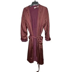 Victoria's Secret Gold Label Vintage Striped Belted Cozy Robe Size Medium/Large